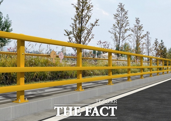 꿈씨 캐릭터 적용 방호울타리 설치 예시./대전시