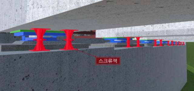 안전장치인 전도방지지설(스크류잭) 모습. /국토교통부