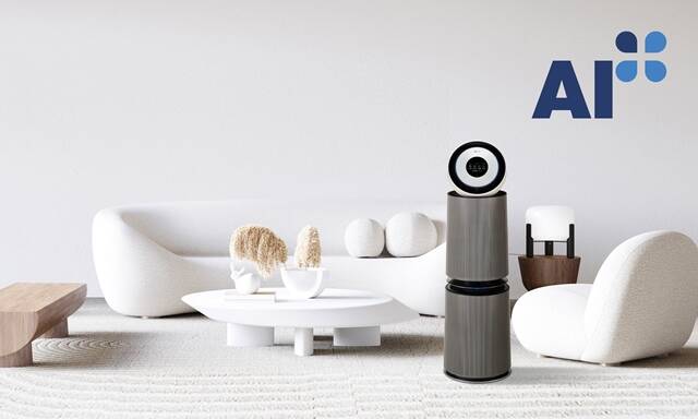 LG전자는 전문가들과 진행한 공동 연구 결과를 실내 공기질 개선을 위한 기술·제품 개발에 적극 활용한다고 20일 밝혔다. AI 공기질 센서를 적용한 LG 퓨리케어 AI 오브제컬렉션 360도 공기청정기. /LG전자