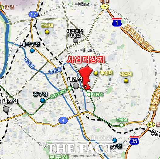 소제구역 사업대상지 위치도 /대전 동구