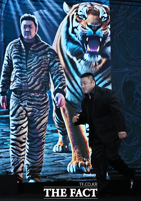 배우 마동석이 20일 오전 서울 중구 앰배서더 서울 풀만에서 열린 STUDIO X+U 트웰브 제작발표회에 참석하고 있다. /서예원 기자