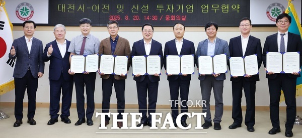 대전시가 20일 국내 유망기업 6개사와 총 873억 규모의 투자유치 업무협약을 체결했다./대전시