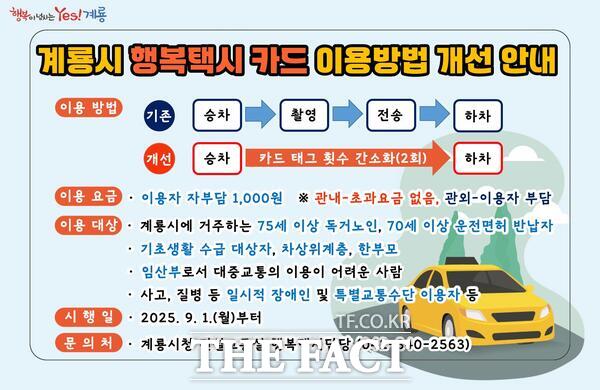 계룡시 행복택시 카드 이용방법 안내문 /계룡시