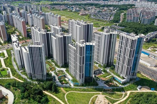 대보건설은 21일 GTX 운정중앙역 하우스디 아파트 단지 전경을 공개했다. /대보건설