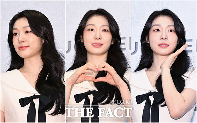 전 피겨스케이팅 선수 김연아가 21일 오전 서울 강남구 그랜드 인티컨티넨탈 서울 파르나스에서 열린 쿠첸 123 론칭 기념 미디어데이에 참석해 포즈를 취하고 있다. /서예원 기자