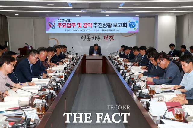 당진시는 20~21일 양일간 시청 소회의실에서 2025년 상반기 주요 업무 및 공약 추진 상황 보고회를 개최했다. /당진시