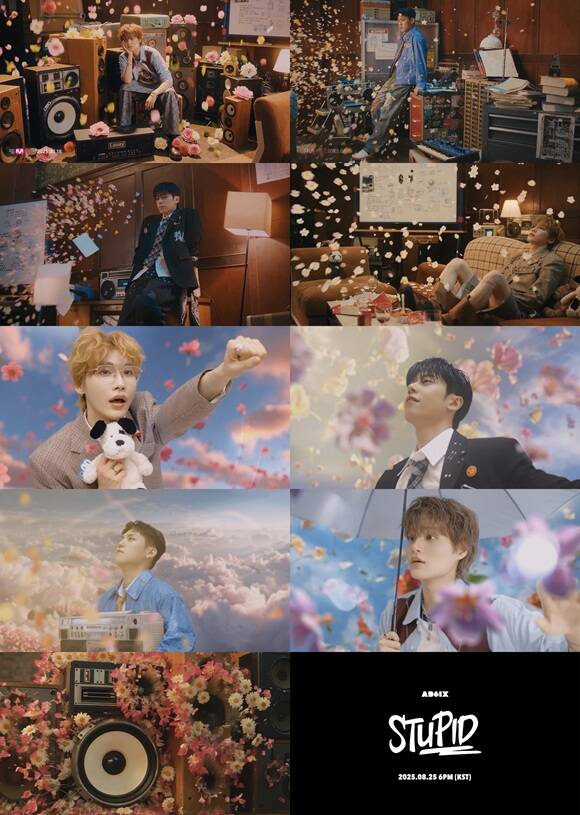 에이비식스가 22일 공식 소셜 미디어에 새 앨범 타이틀곡 스투피드 뮤직비디오 티저를 공개했다./브랜뉴뮤직