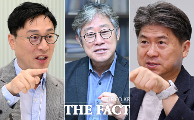 제1회 더팩트미래전략포럼은 전기정 LG AI연구원 부문장(왼쪽부터)과 안기현 한국반도체산업협회 전무, 안윤기 포스코경영연구원 상무가 강연자로 연단에 선다. /더팩트 DB