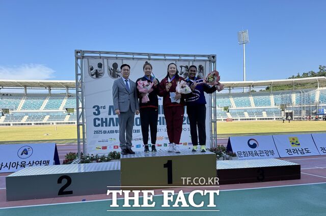 2025 아시아투척선수권대회 에서 시상식이 개최되고 있다./목포시