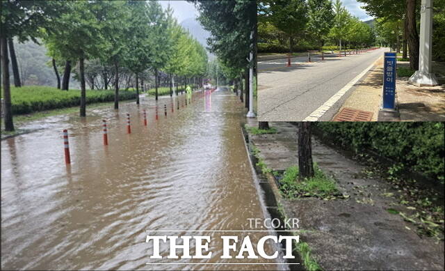 빗물받이 안내판이 설치된 모습 /화순군