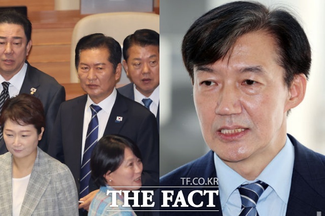 25일 오전 서울 여의도 국회 본회의에서 상법 일부개정법률안(2차 상법 개정안)에 대한 무제한토론 종결동의 투표를 위해 이동하고 있는 더불어민주당 의원들 모습(왼쪽), 조국 조국혁신당 혁신정책연구원장. /뉴시스