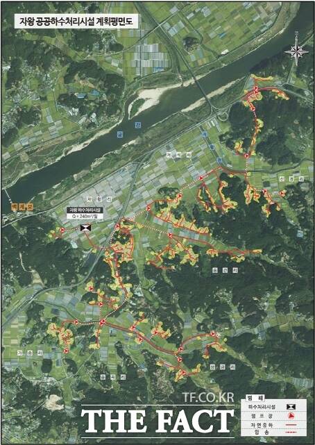 부여군 자왕지구 공공하수처리시설 계획 평면도. /부여군