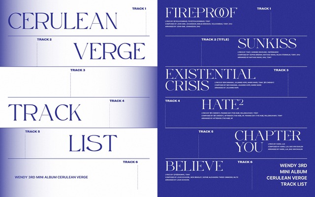 웬디는 EXISTENTIAL CRISIS의 작사, Hate²의 작사와 작곡을 맡았다. Hate²는 웬디의 첫 자작곡이다. /어센드