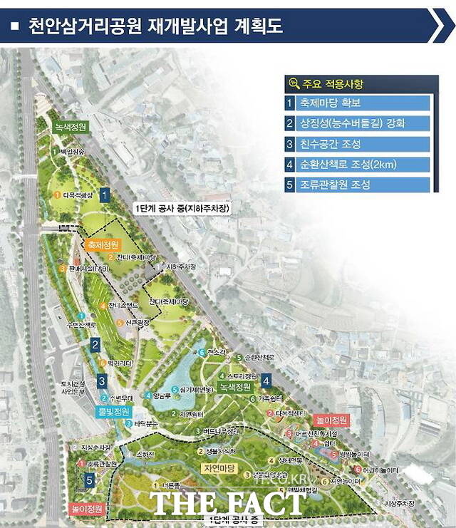 천안삼거리공원 재개발사업 계획도./천안시