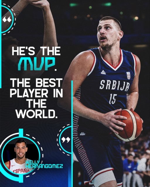 유로바스켓 홈페이지가 요키치를 소개하고 있는 이미지. MVP라는 표현과 함께 세계 최고의 선수라는 문구가 눈길을 끈다. 우승후보 세르비아를 이끌고 있는 요키치는 NBA의 최근 5시즌에서 3번이나 MVP로 뽑혔다. / FIBA 홈페이지