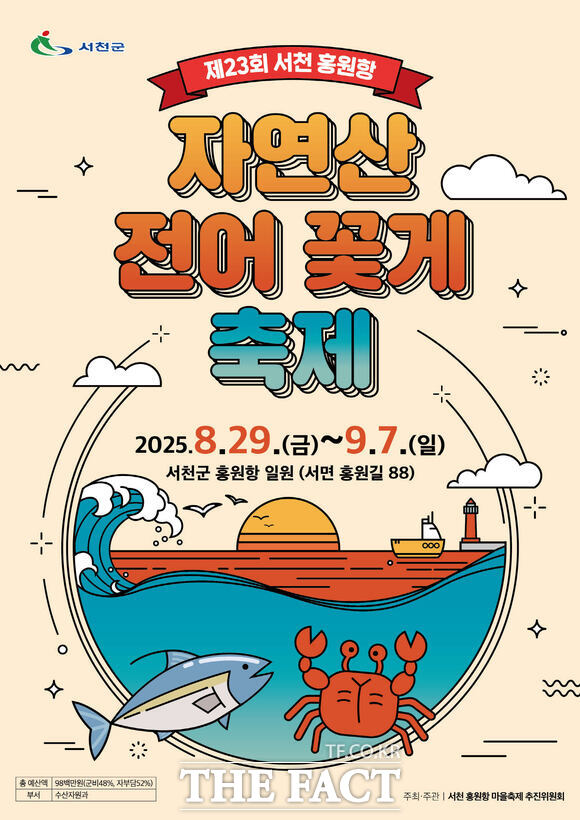 9월 7일까지 서천군 홍원항에서 개최되는 제23회 자연산 전어·꽃게 축제 홍보물. /서천군