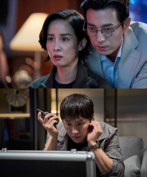 살인자 리포트는 호텔 스위트룸이라는 한정된 공간에서 두 명의 인물이 마주 보고 앉아 서로의 심리를 꿰뚫고 진실에 다가가기 위한 대화를 주로 펼쳐내며 신선하면서도 단조로운 형식을 보여준다. /위드에이스튜디오