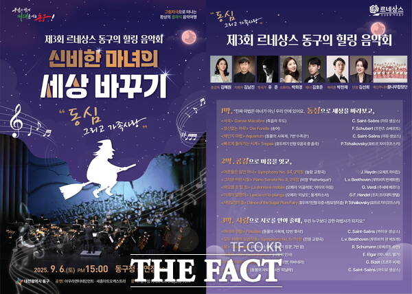 제3회 르네상스 동구의 힐링음악회 홍보 포스터./대전 동구