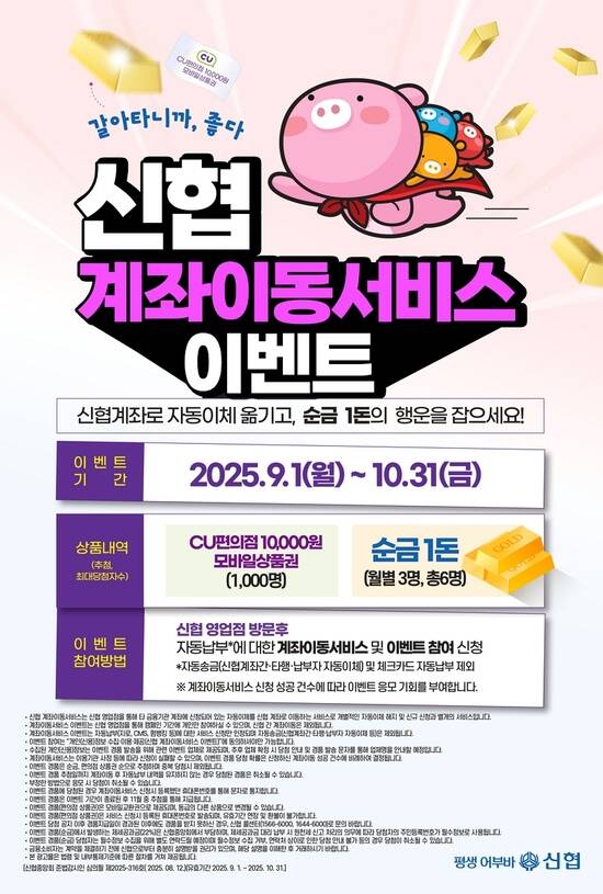 신협이 계좌이동서비스 경품행사를 진행한다. /신협중앙회