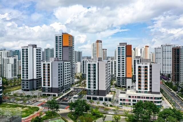 대보건설이 최근 삼성전자 평택캠퍼스 인근 평택고덕 15단지 아파트 준공 전경을 1일 공개했다. /대보건설