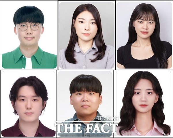 한남대학교 생명시스템과학과 박사과정 4명과 석사과정 2명 등 총 6명의 대학원생이 2025년도 이공분야 학문후속세대지원사업(석·박사과정생 연구 장려금 지원사업에 선정됐다. 위 왼쪽부터 최하늘, 박세민, 함현지 박사과정 아래 왼쪽부터 장재우 박사과정, 설보윤, 김선주 석사과정 /한남대학교