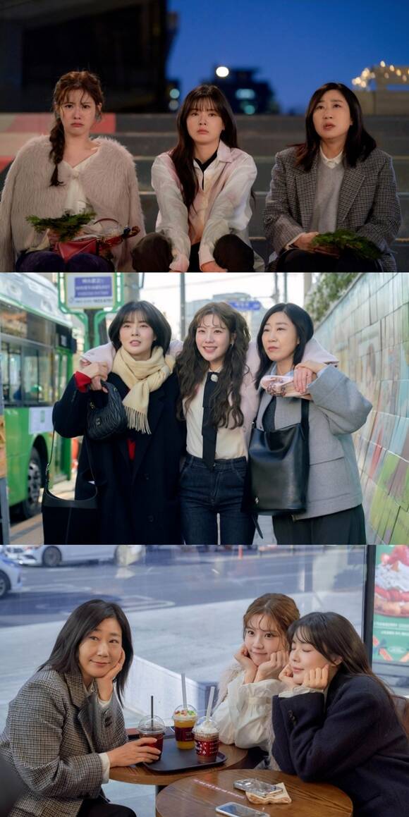 MBC 새 금토드라마 달까지 가자에서 호흡을 맞추는 배우 조아람 이선빈 라미란(맨 위 왼쪽부터)의 스틸이 공개됐다. /MBC