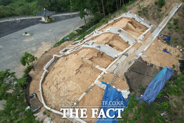 부여 북나성 12차 발굴 조사 2지점 현장 장면. /부여군