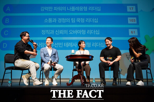 2025 청렴문화주간 첫날인 1일 구미문화예술회관 대강당에서 700여 명의 공무원 등이 가운데 세대공감 청렴톡톡 토크콘서트가 열렸다. 이날, 김장호 시장과 MZ세대 직원들이 함께 무대에 올라 청렴에 대한 생각을 자유롭게 나누고 소통하는 시간을 가졌다. /구미시