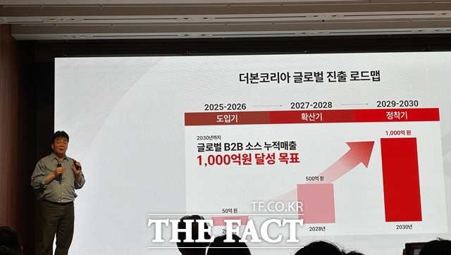 백종원 더본코리아 대표이사가 오는 2030년까지 글로벌 B2B 소스 누적 매출 1000억원을 달성할 것이라고 말했다. /문화영 기자
