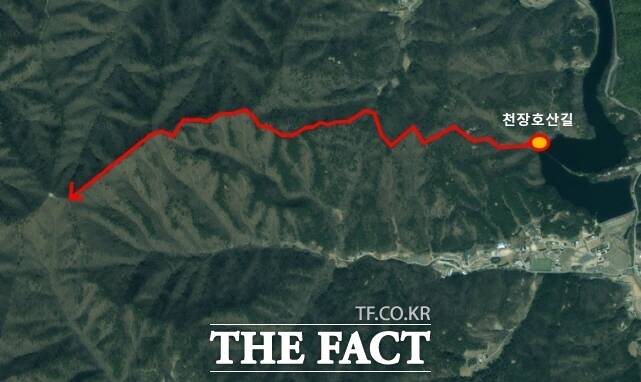 천장호산길 도로구간 위치도. /청양군