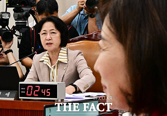 발언하는 추미애 법사위원장.