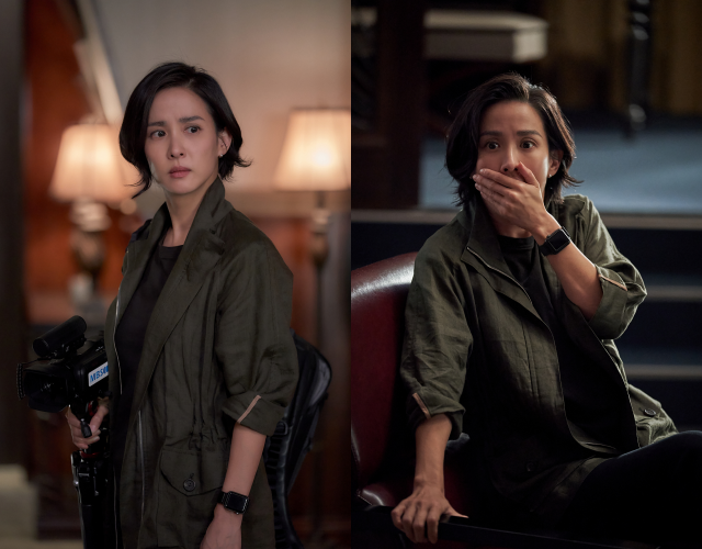 조여정은 특종이 간절한 베테랑 기자 선주 역을 맡아 정성일과 연기 호흡을 맞췄다. /에이투지엔터테인먼트·소니 픽쳐스