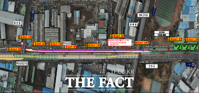 인천대로 주안산단 진출로 평면도. /인천시
