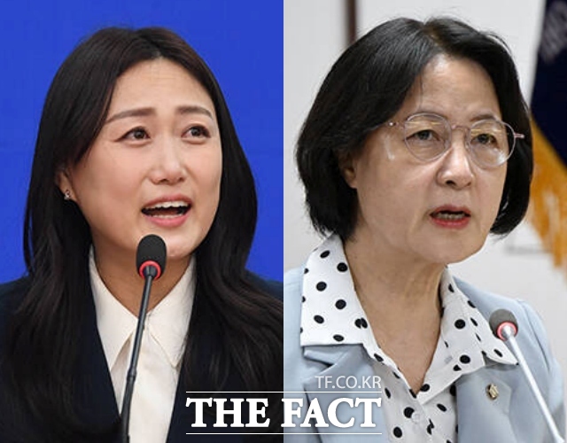 더불어민주당 백승아 원내대변인(왼쪽)과 추미애 국회 법제사법위원장이 서울남부지검의 관봉권 띠지 분실 사건 논란을 강하게 비판했다. /더팩트 DB