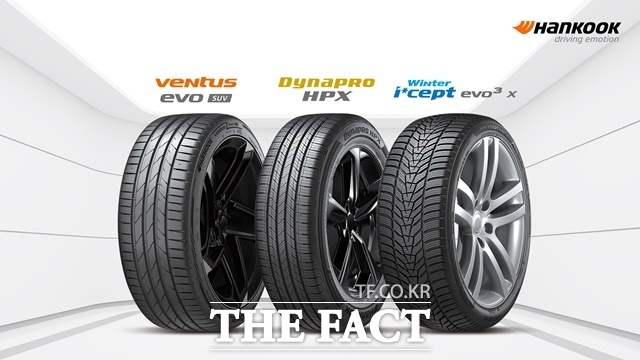 한국타이어가 8일 BMW의 중형 SAV X3의 4세대 모델에 자사 벤투스 에보 SUV, 다이나프로 HPX, 윈터 아이셉트 에보3 X 타이어를 공급한다고 밝혔다. /한국타이어