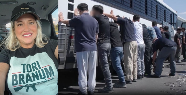 지난 4일 미 이민 당국이 현대차·LG에너지솔루션 합작 배터리 공장 단속을 벌인 가운데(오른쪽), 미 정치인 토리 브래넘이 해당 공장 내용을 제보한 것이 자신이라고 밝혔다. /토리 브래넘 SNS, ICE