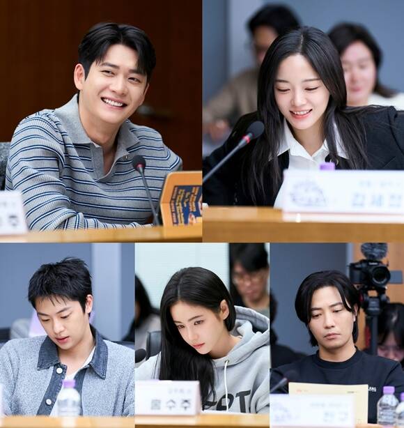 배우 강태오 김세정 진구 홍수주 이신영(왼쪽 위부터 시계방향)이 호흡을 맞추는 MBC 새 금토드라마 이강에는 달이 흐른다는 오는 10월 31일 첫 방송한다. /MBC