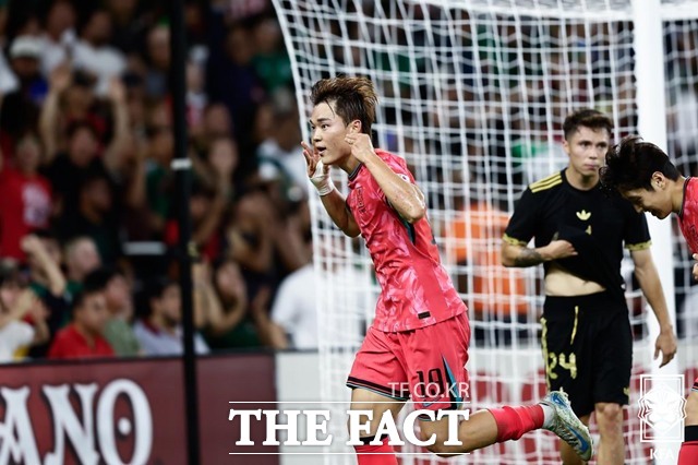 후반 30분 2-1 역전골을 터뜨린 신흥 스트라이커 오현규./내슈빌=KFA