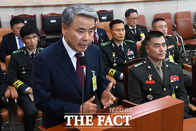 이종섭 전 국방부 장관이 2024년 6월 21일 오전 서울 여의도 국회에서 열린 법제사법위원회 채상병 특검법 입법청문회에 출석해 발언하고 있다. /국회=남윤호 기자