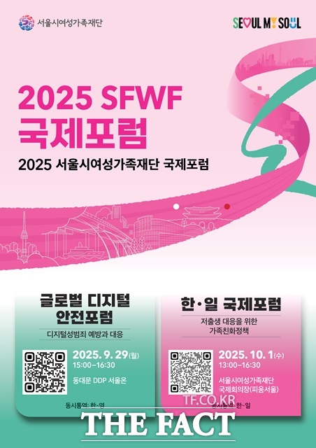 서울시여성가족재단은 오는 29일과 내달 1일에 서울 동대문디자인플라자(DDP)와 서울여성플라자 국제회의장에서 2025 SFWF 국제포럼을 개최한다./서울시