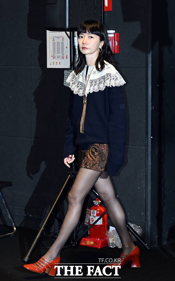 배우 배두나가 12일 오후 서울 강남구 메가박스 코엑스점에서 열린 영화 린다 린다 린다 의 언론시사회 및 기자간담회에 참석하고 있다. /이새롬 기자