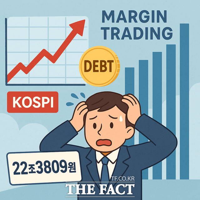 12일 금융투자협회에 따르면 지난 10일 기준 국내 주식시장의 신용거래융자 잔고는 22조3809억원으로 집계돼 연중 최고치를 기록했다. / 챗GPT 생성 이미지