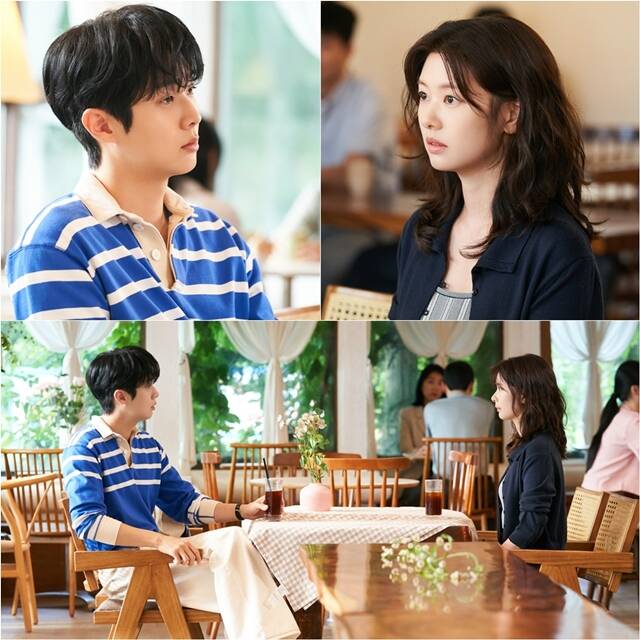 SBS 새 금토드라마 우주메리미에서 호흡을 맞추는 배우 최우식(왼쪽)과 정소민의 스틸이 공개됐다. /SBS