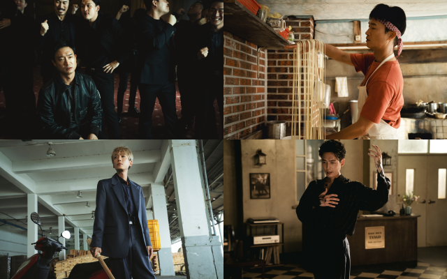 조우진(위쪽)과 정경호가 출연하는 영화 보스의 새로운 스틸컷이 공개됐다. /(주)하이브미디어코프