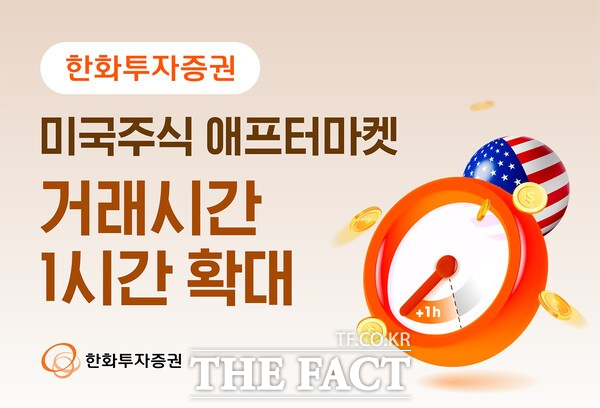 한화투자증권이 오는 16일부터 미국 주식 애프터마켓 거래시간을 1시간 확대한다. /한화투자증권