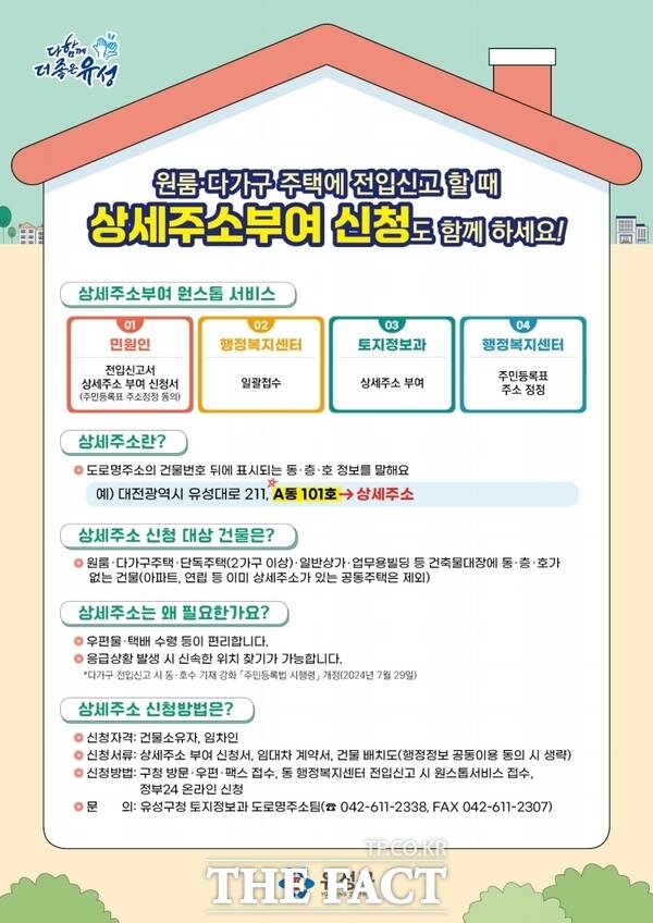 상세주소 부여 신청 안내문./대전 유성구