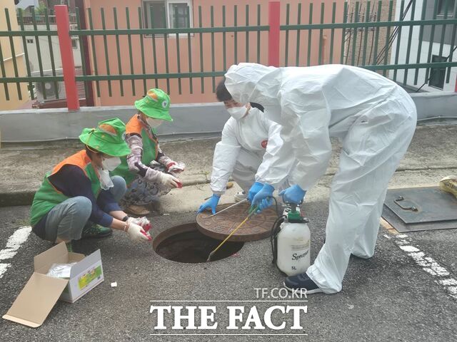 광주 남구가 가을 모기 방역 활동을 실시하고 있다./광주 남구