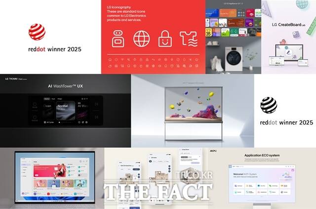 LG전자가 레드닷 디자인 어워드 브랜드&커뮤니케이션 부문에서 대거 수상하며 디자인 우수성을 입증했다. LG전자는 3대 디자인 어워드로 불리는 레드닷, IDEA, iF 디자인 어워드에서 올해에만 총 100개의 상을 받았다. /LG전자