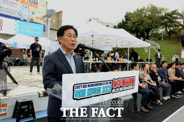 이창섭 조직위 부위원장이 축사를 하고 있다. /조직위