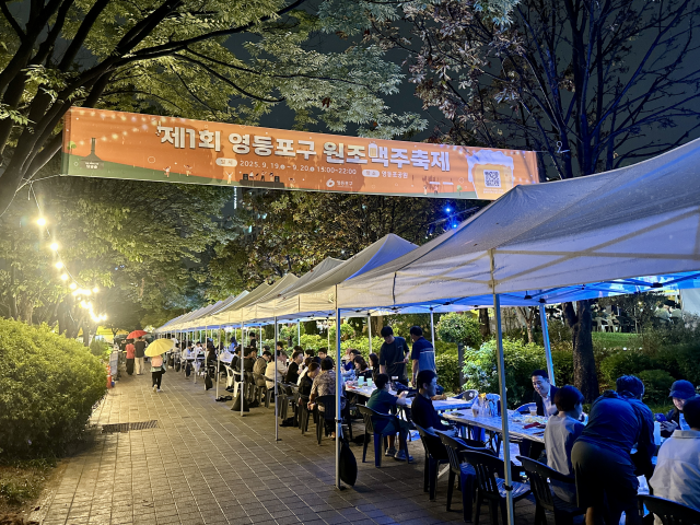 영등포구민들이 영등포 원조 맥주 축제를 즐기고 있다. /영등포구